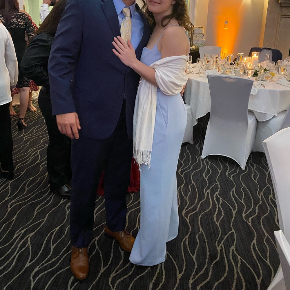 ANTONIO MELANI Light Blue Wide Leg Romper